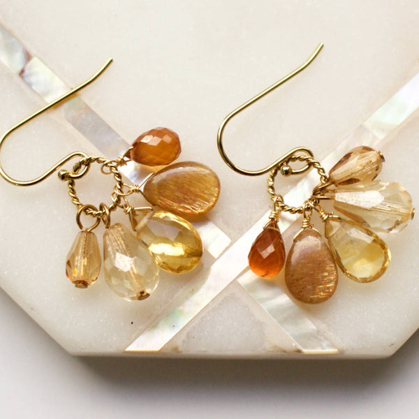 a.v. max - Semi Precious Cluster Earrings: Fog