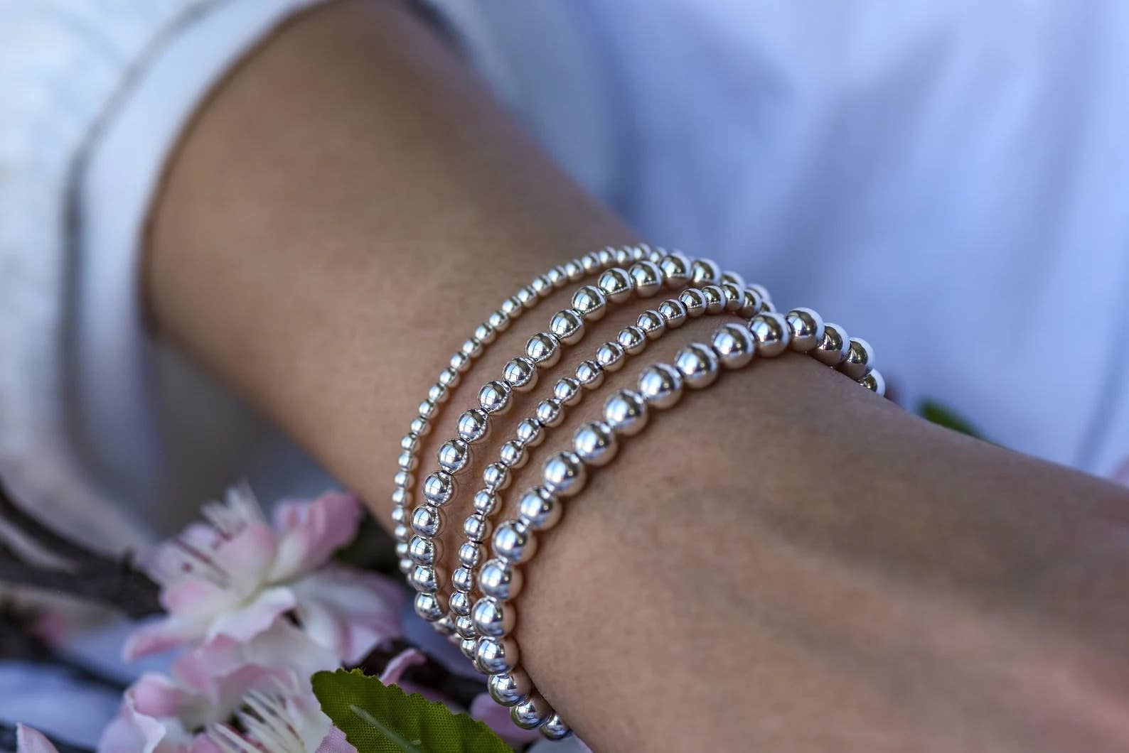 Silver Bead Bracelet