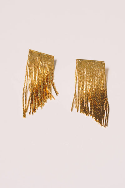 Maurise Fringe Stud Earrings | 18k Gold Plating