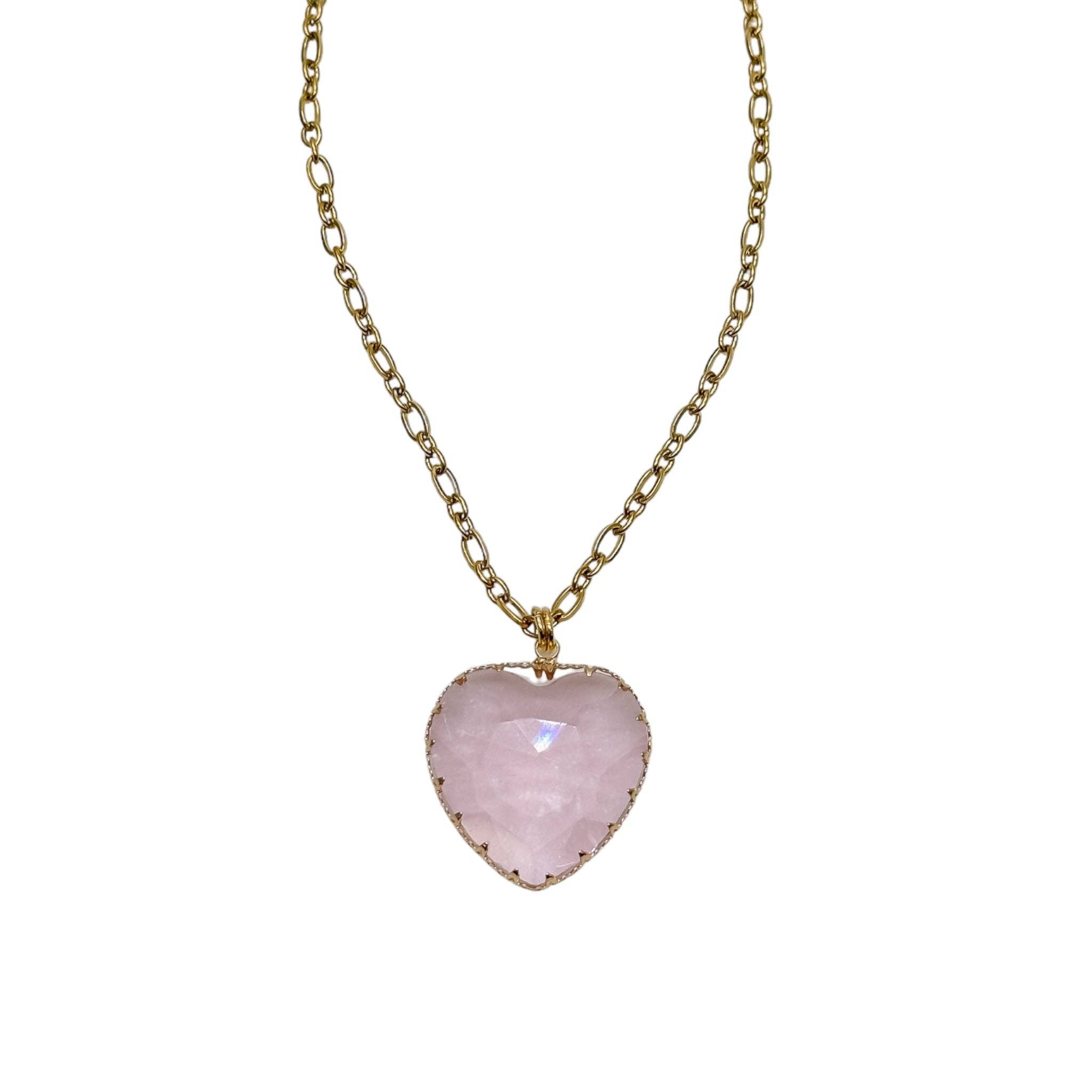 Kick Glass Heart Pendant Necklaces