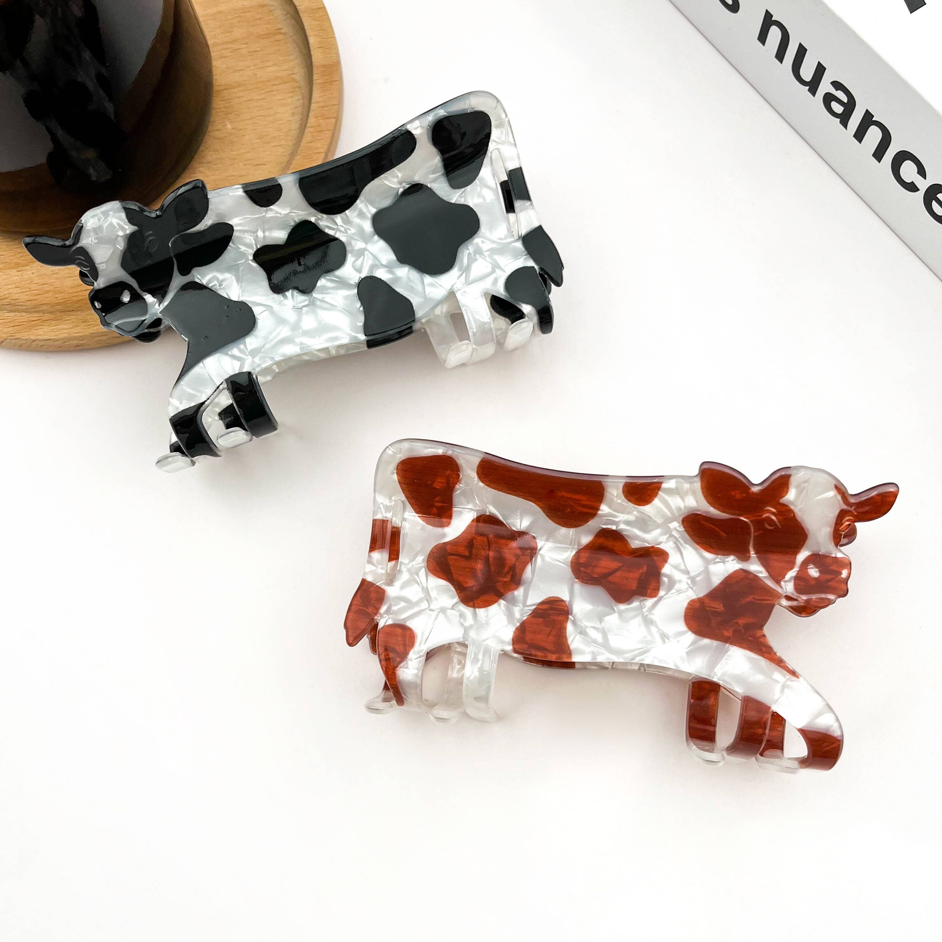 TheDivaSoap - Cow Print Hair Claw Clip, Cute Animal Hair Accessory