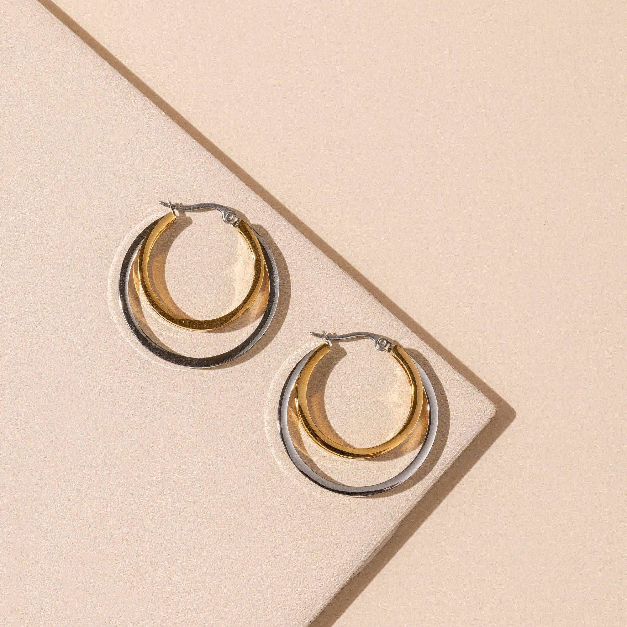 Tri Layered Hoop Earrings