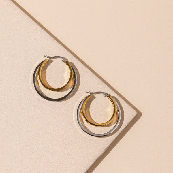 Tri Layered Hoop Earrings