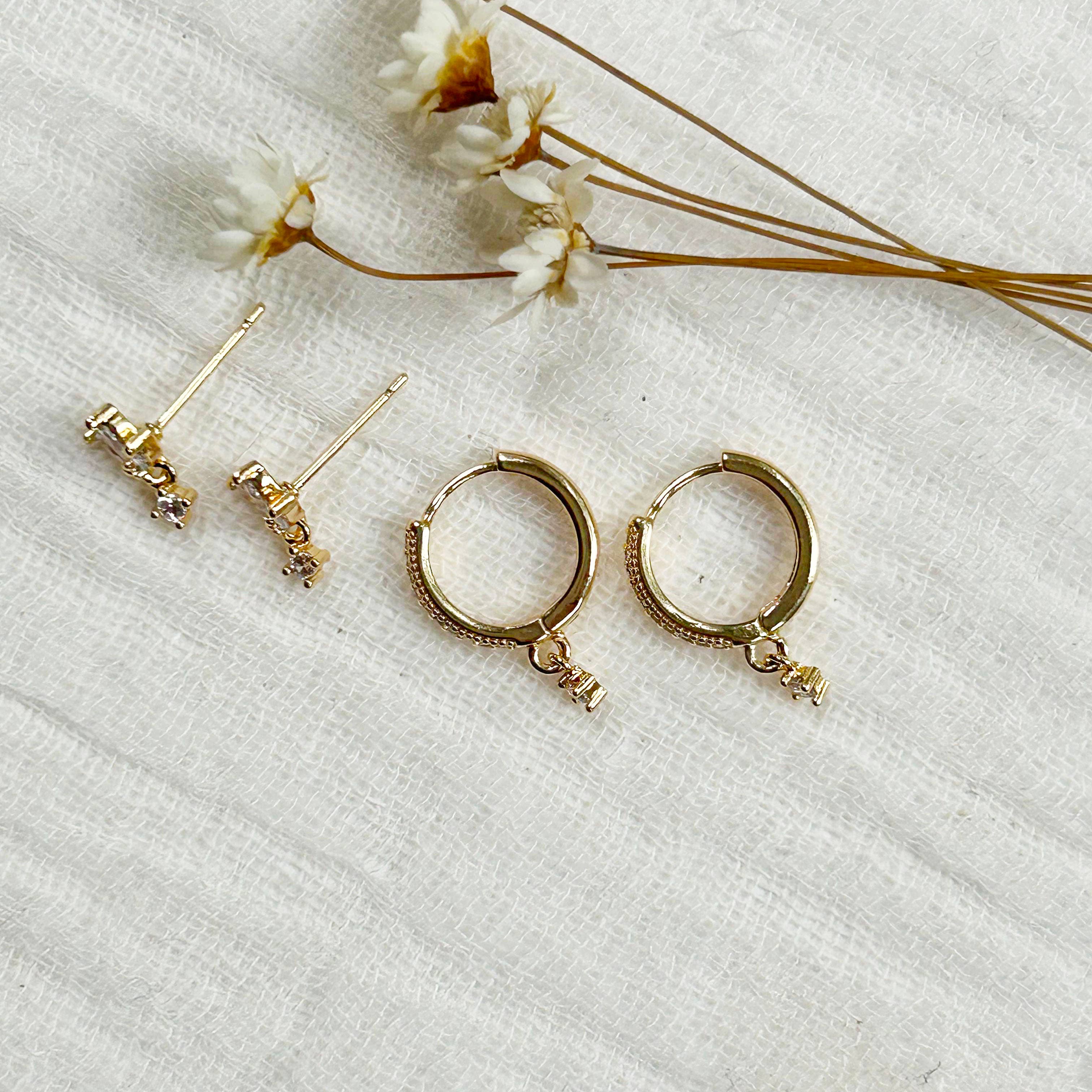 Solitaire Hoop/Stud Stacking Set #7