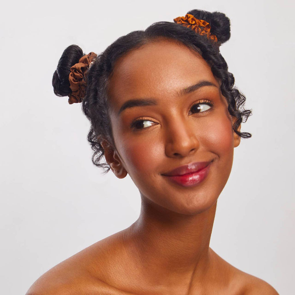 Satin Petite Scrunchies 5pc Set-Sedona