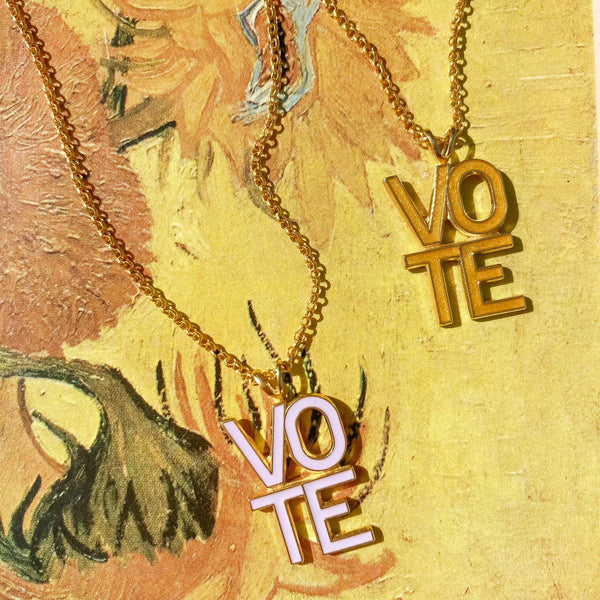 Vote Necklace in Lilac