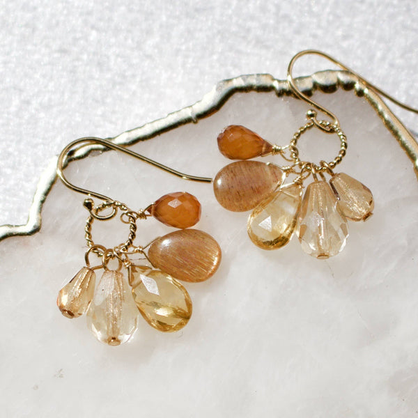 a.v. max - Semi Precious Cluster Earrings: Tundru