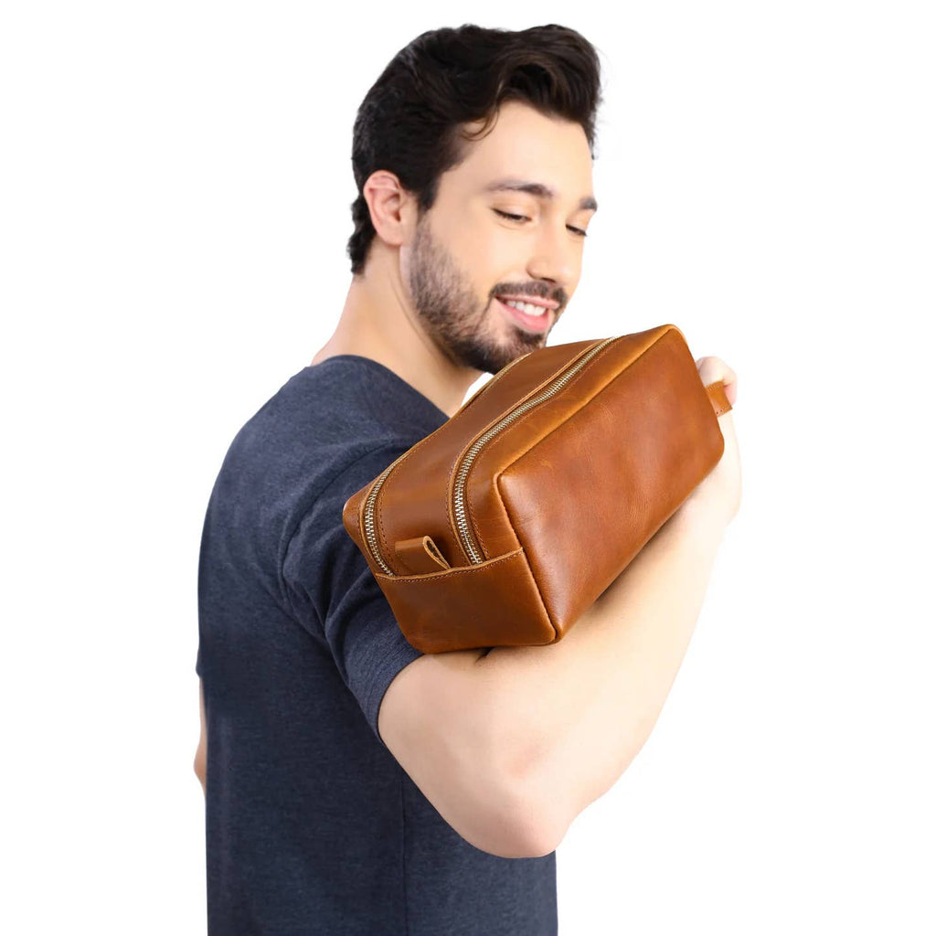 Leather Double Zipper Bag