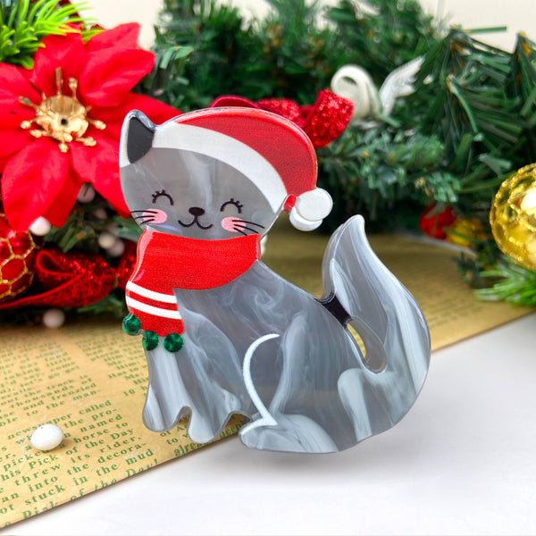 Cute Cat Christmas Hair Clip