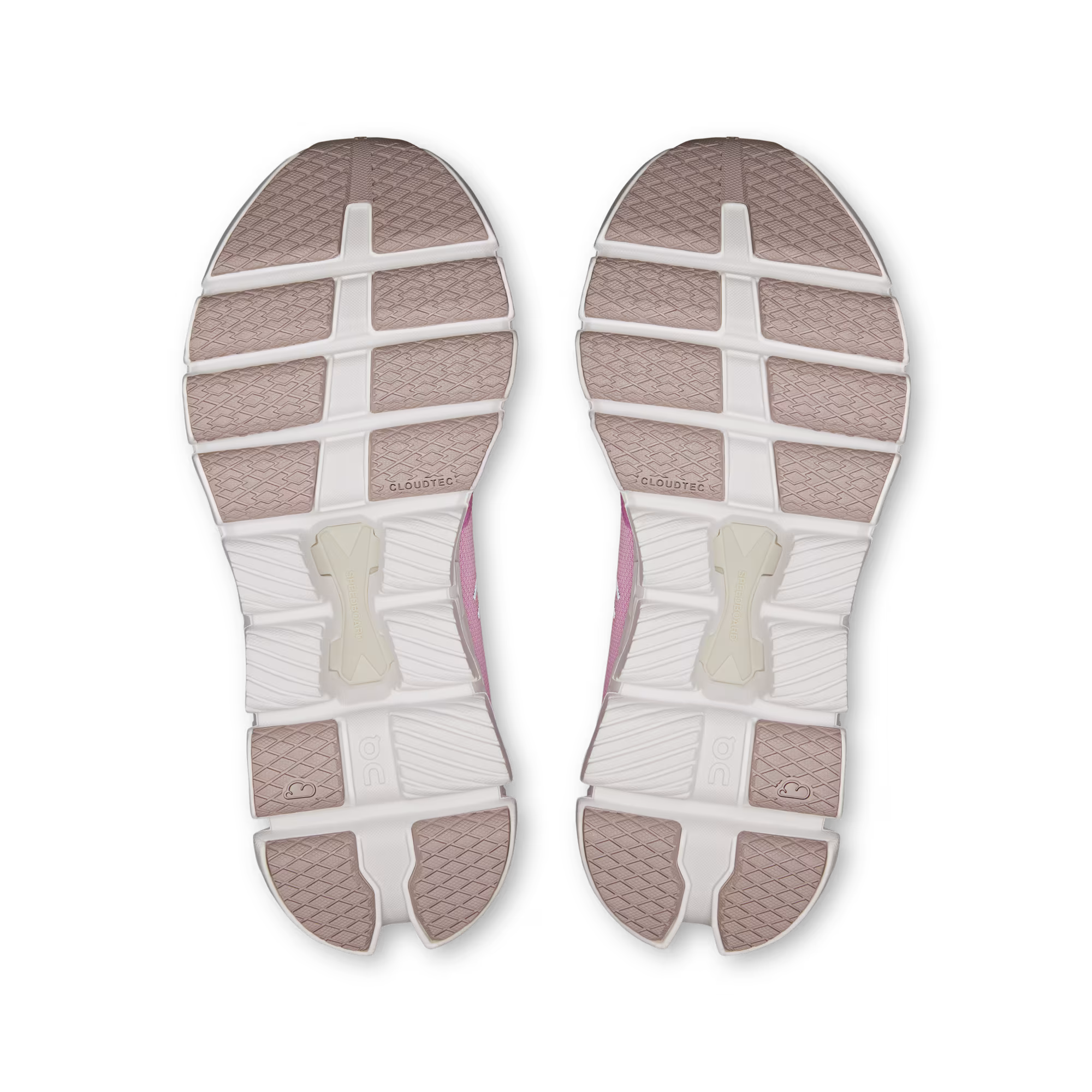 White sole of a shoe with brown accents on a transparent background