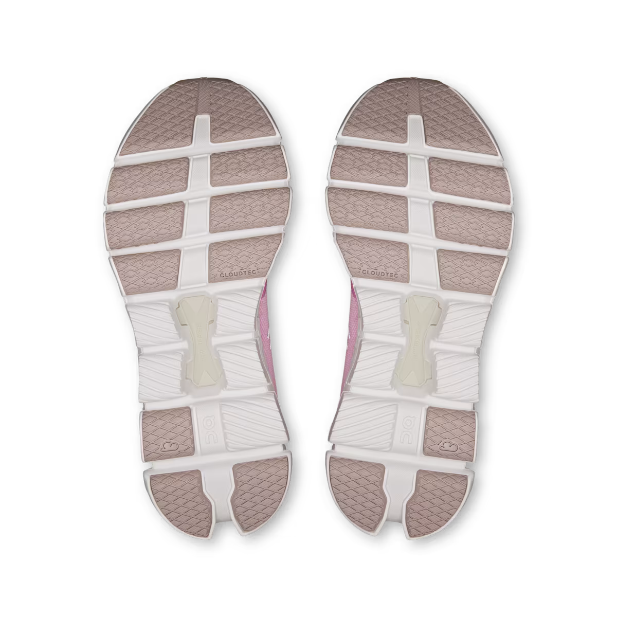 Top view of a pair of shoes with a white sole and brown accents on a transparent background