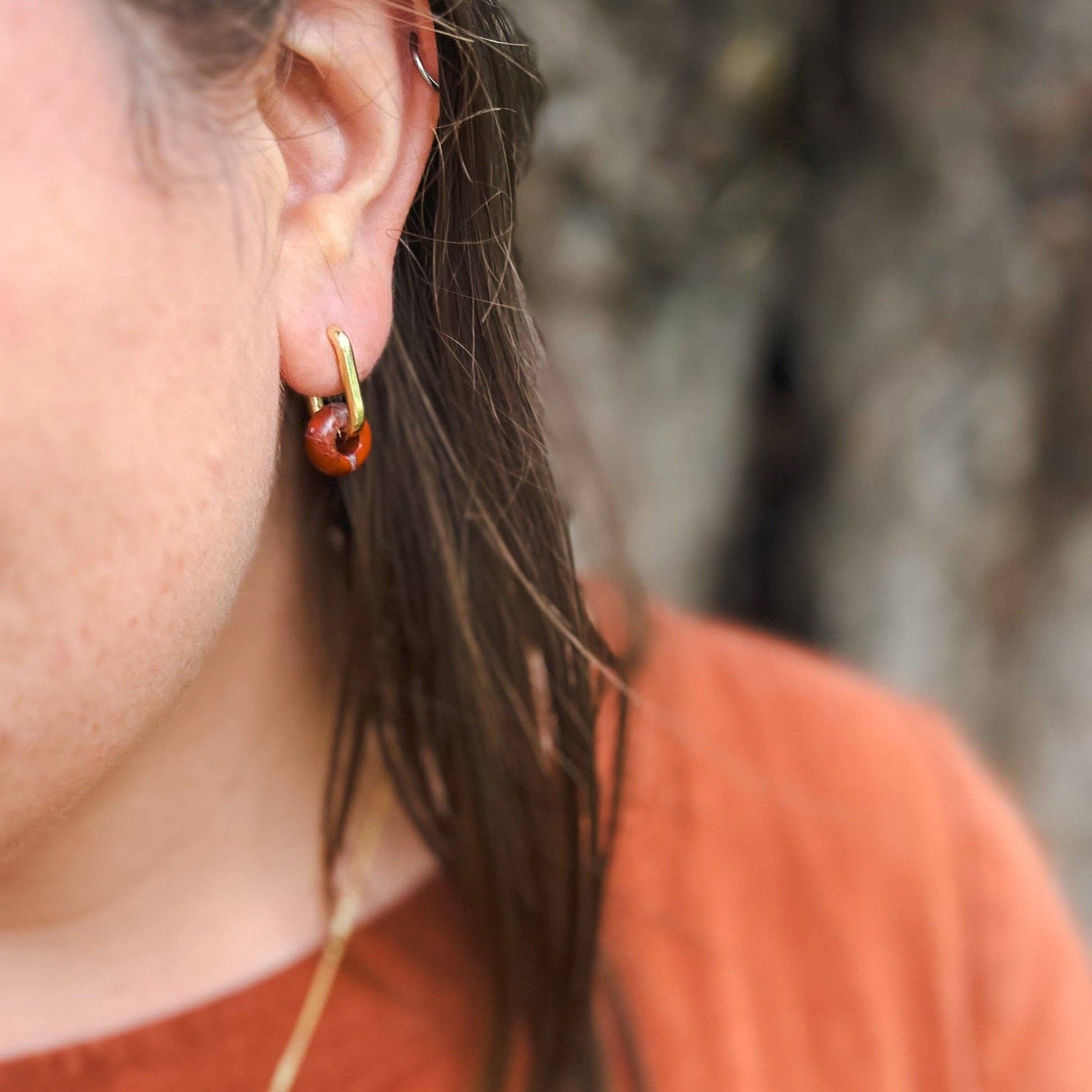 Red Jasper Hoops