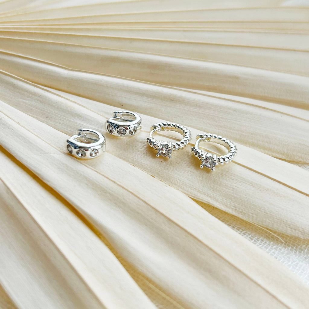 KARA | TOZER - Silver Huggie Hoop Stacking Set #1