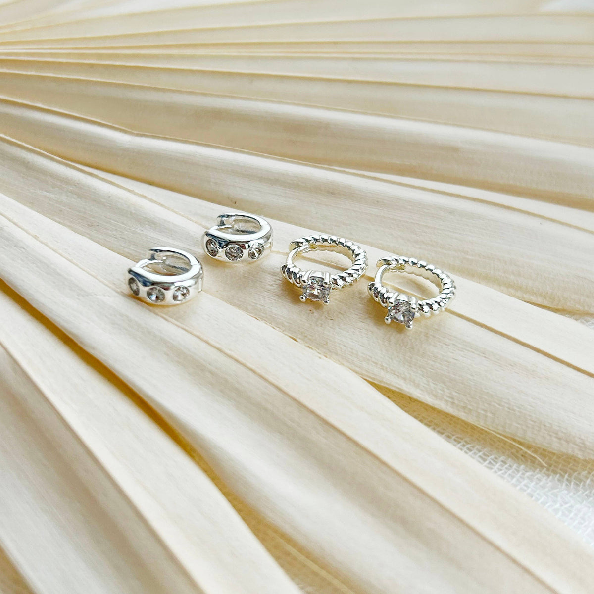 KARA | TOZER - Silver Huggie Hoop Stacking Set #1