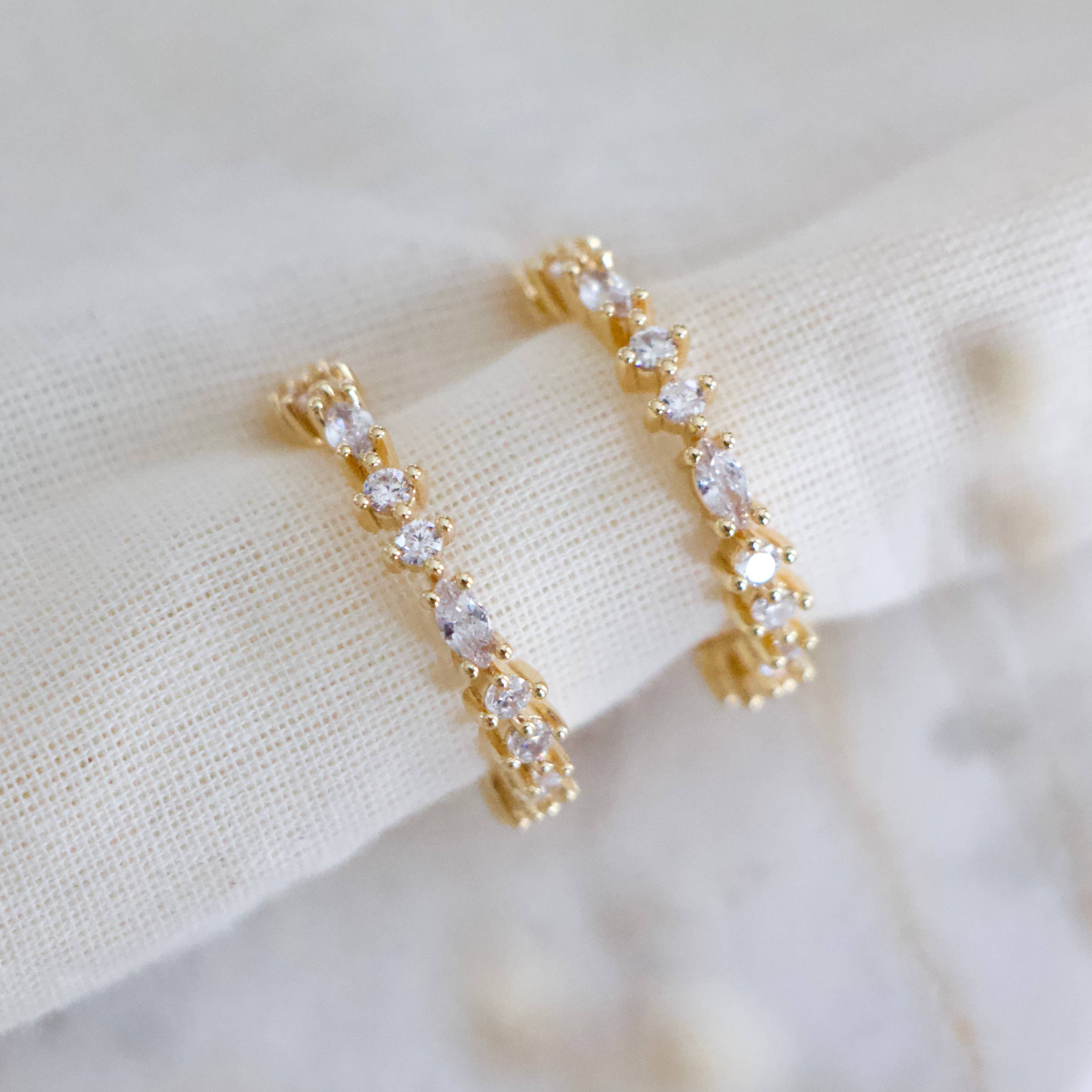 Pave Hoop Earrings