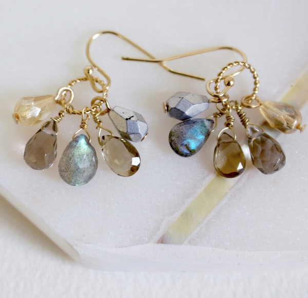 a.v. max - Semi Precious Cluster Earrings: Tundru