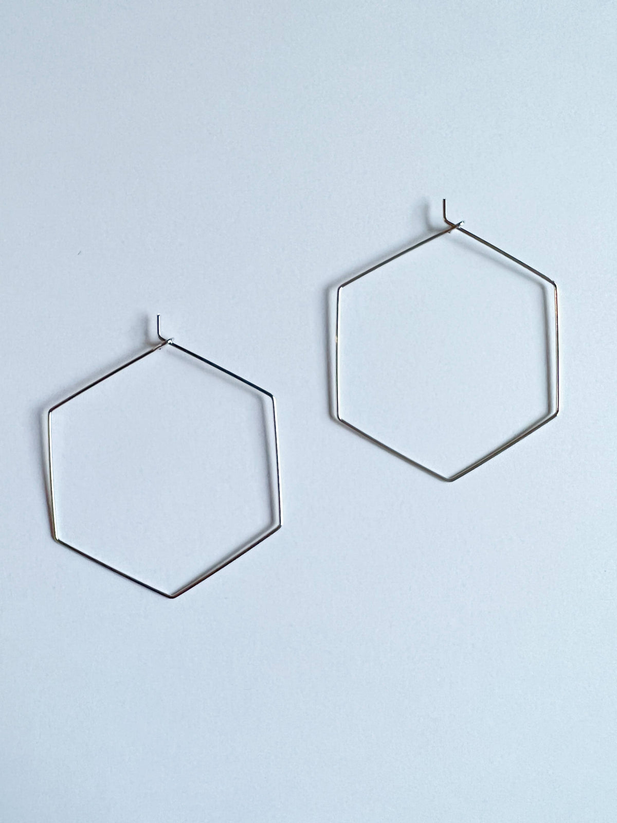 Stoll & Heart - Silver Hexagon Hoops