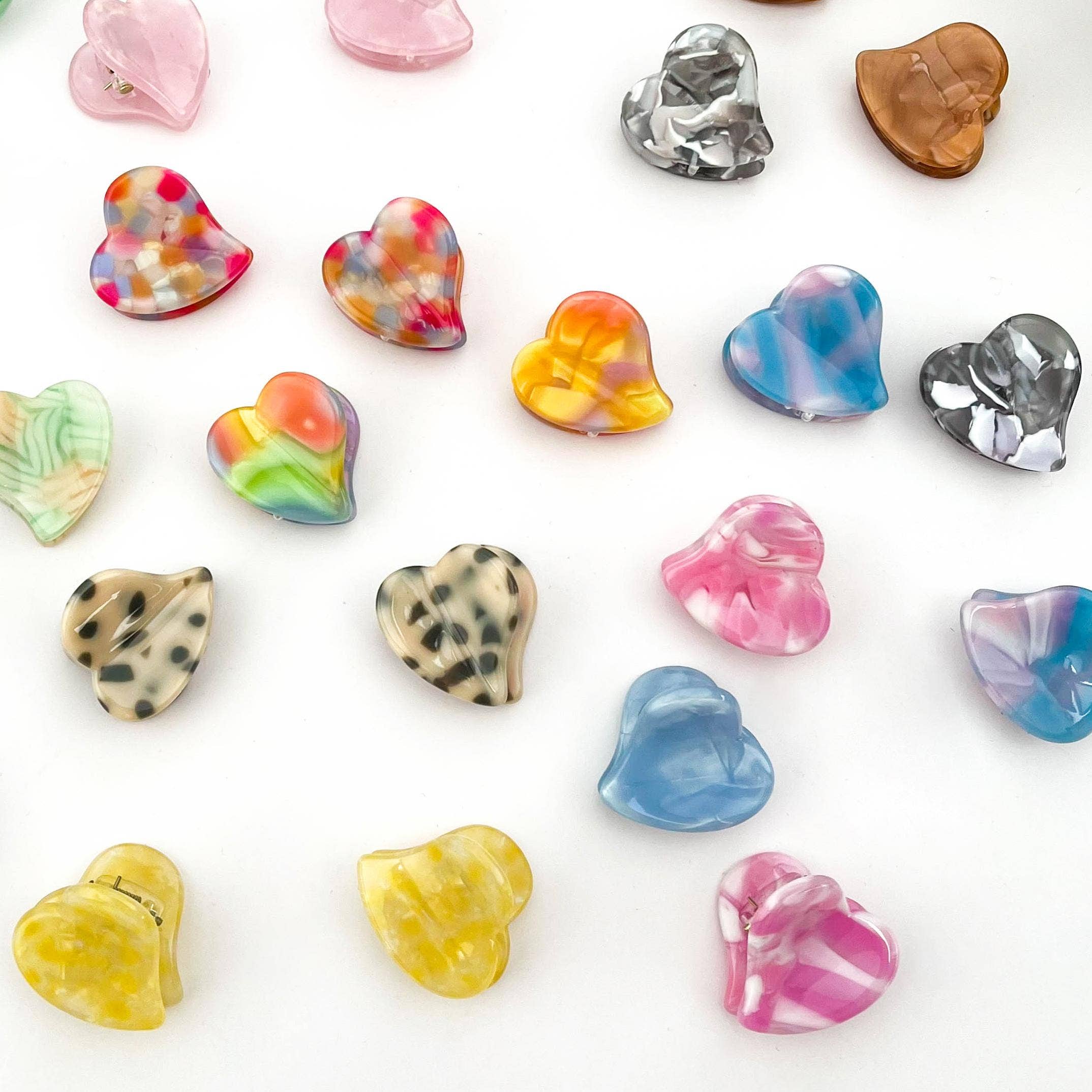 TheDivaSoap - Cute Mini Heart Acetate Claw Clip, Valentine's Day Hair Clip