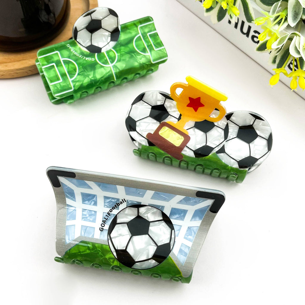 TheDivaSoap - Soccer Ball Claw Clip, Football Match Spectator Hair Clip