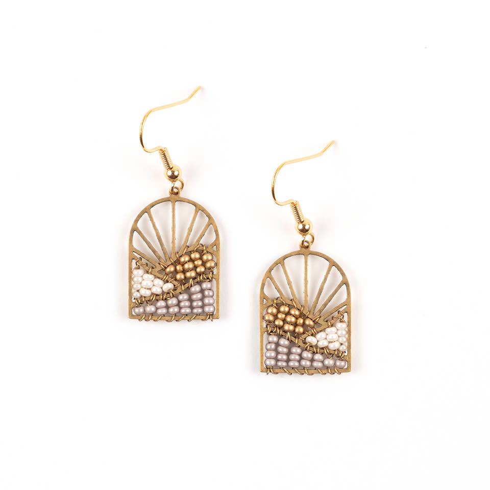 Altiplano - Sunrise Brass and Bead Earrings