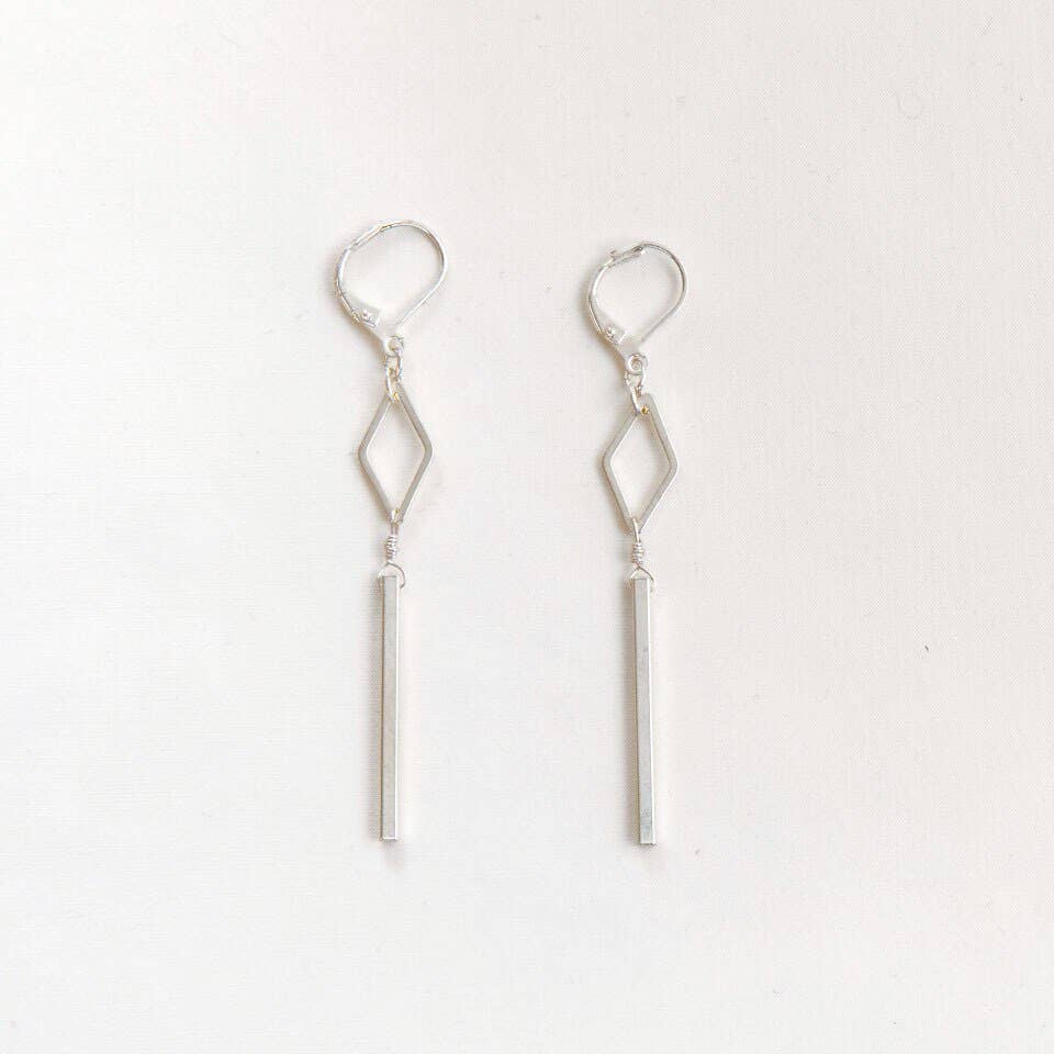 Diamond and Bar Earrings