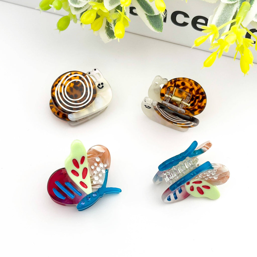 TheDivaSoap - Mini Butterfly Claw Clip, Cute Snail Hair Clip