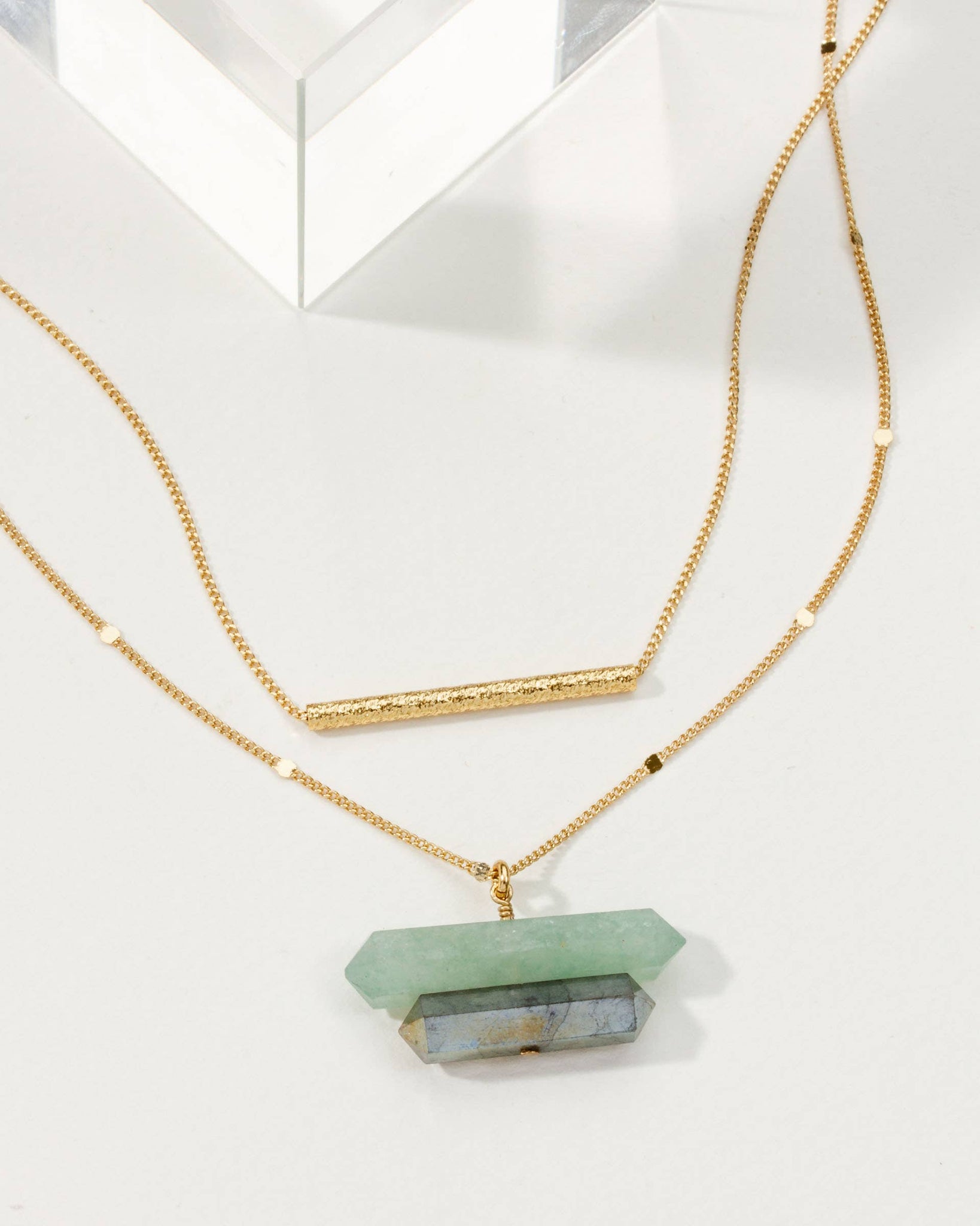 Terra Necklace Set|Aquamarine & Labradorite