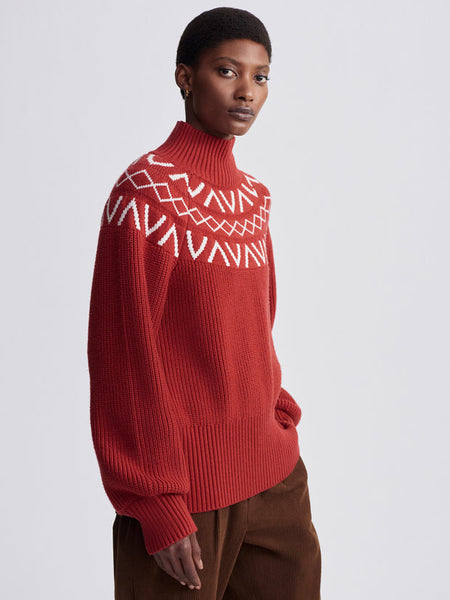 Women's Marcie Fairisle Yoke Knit | Red