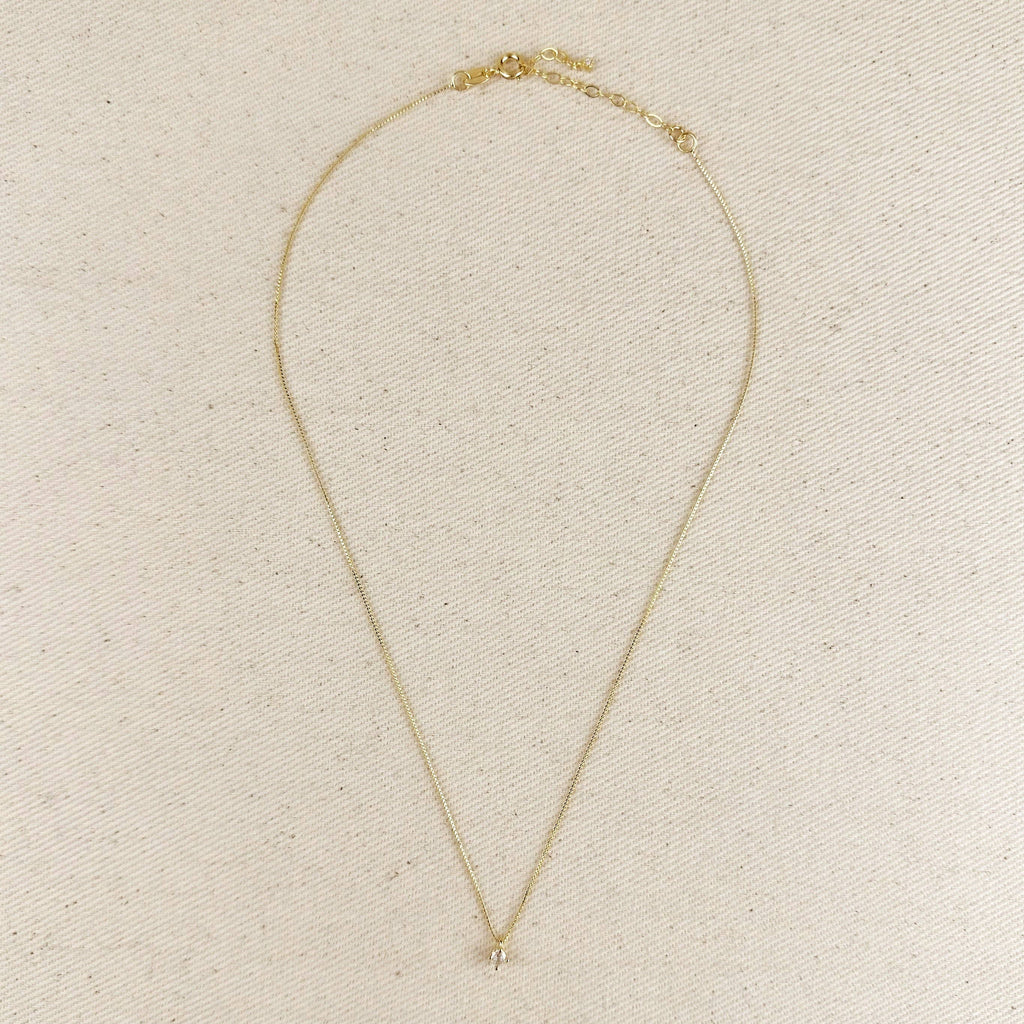 Mini CZ Solitaire Necklace