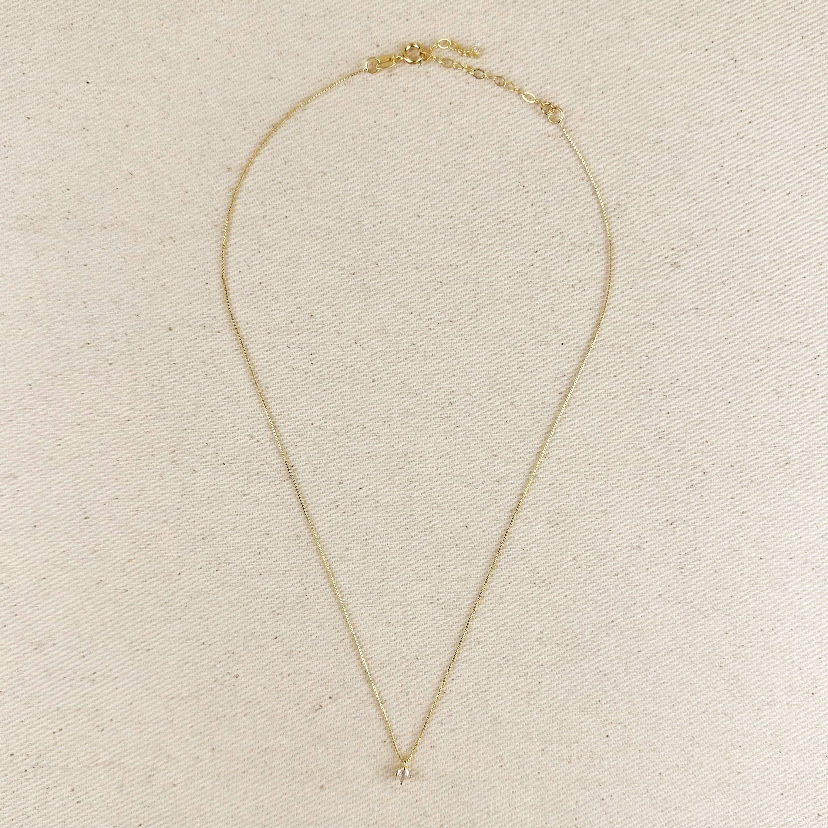 Mini CZ Solitaire Necklace