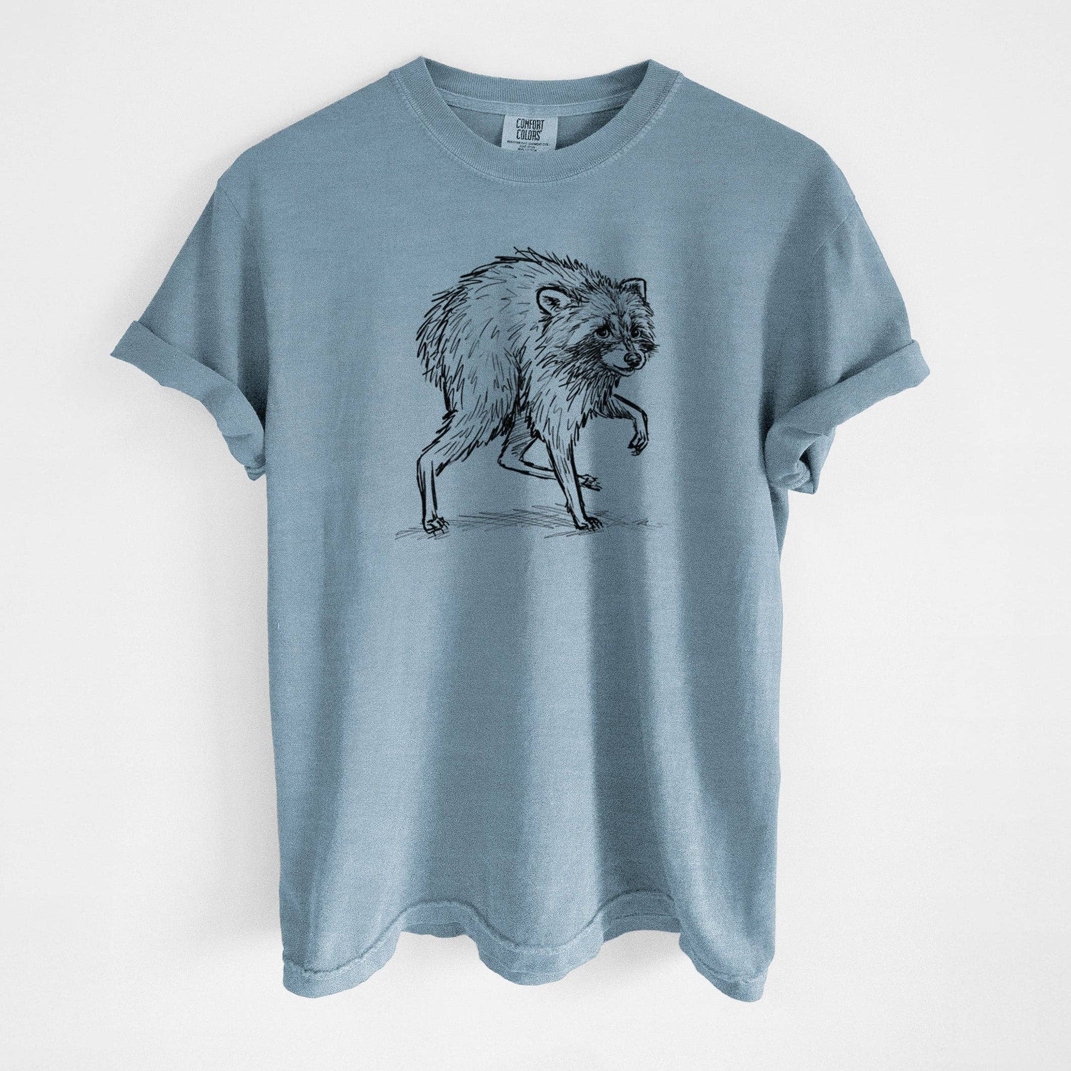 Because Tees - Short-Spine Seattle Raccoon - Unisex Comfort Colors Garment-Dyed Heavyweight T-shirt