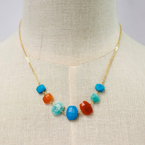 Semi Stacked Necklace: Lapis/Lab