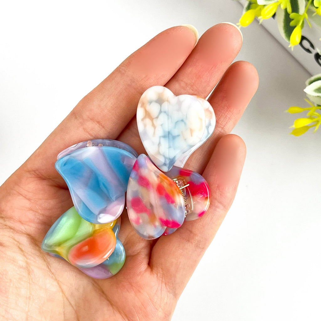 TheDivaSoap - Cute Mini Heart Acetate Claw Clip, Valentine's Day Hair Clip