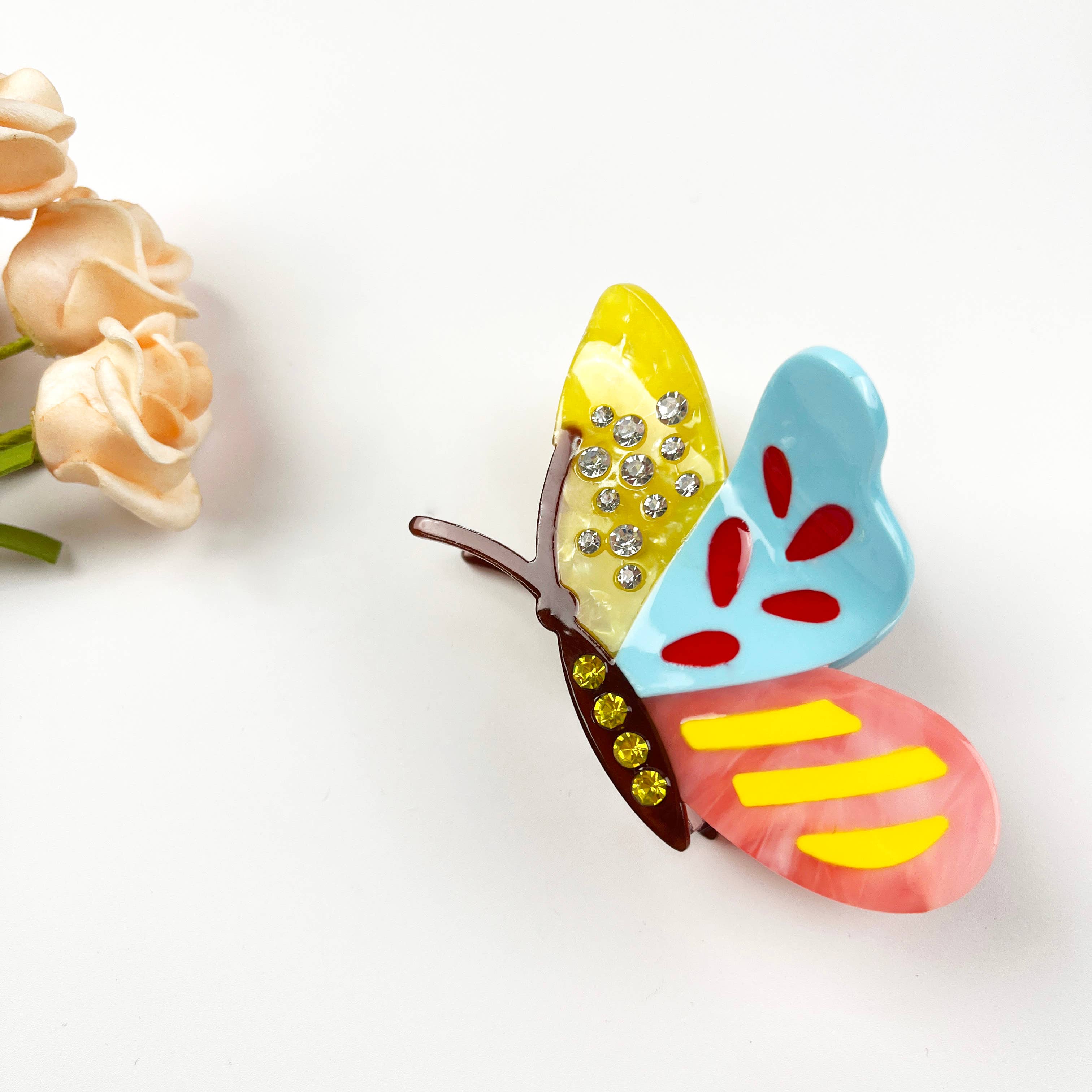 TheDivaSoap - Colorful Cartoon Butterfly Claw Clip Diamond Hair Clips