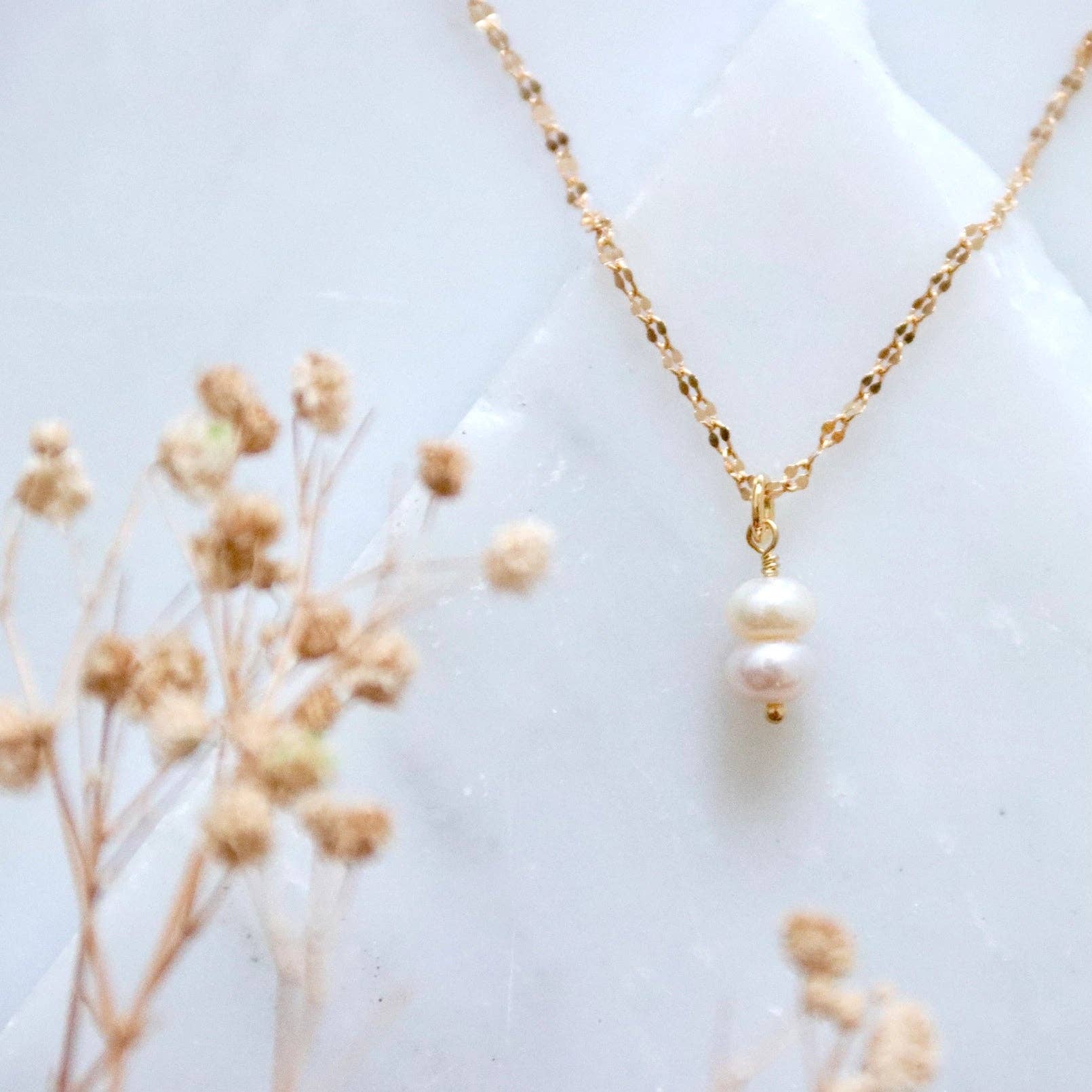Double Pearl Necklace