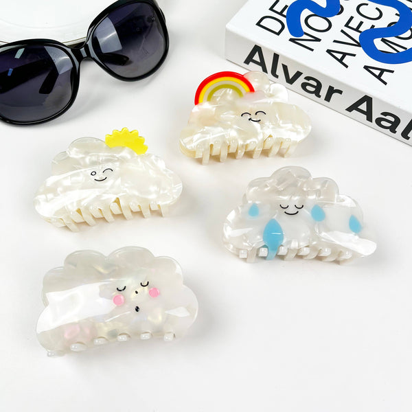 Cartoon Cloud Cartoon Claw Clips: White