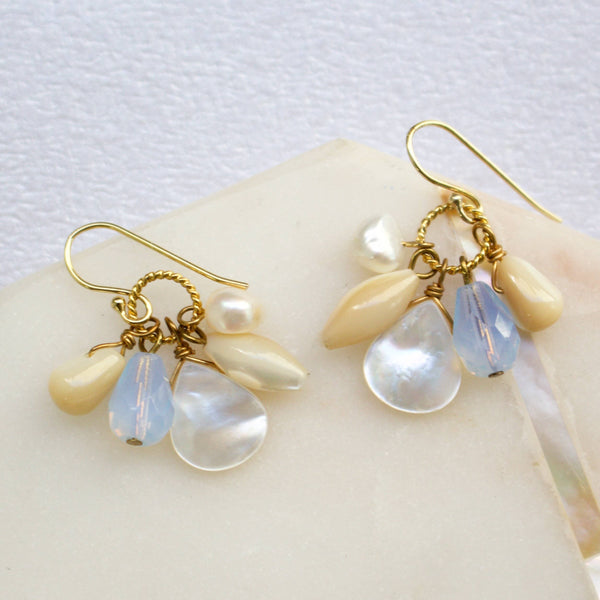 a.v. max - Semi Precious Cluster Earrings: Fog