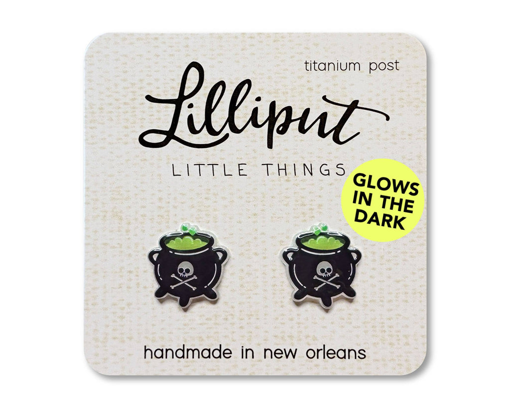 Lilliput Little Things - Cauldron Earrings - GLOW IN THE DARK / Halloween Earrings