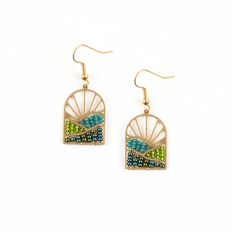 Altiplano - Sunrise Brass and Bead Earrings