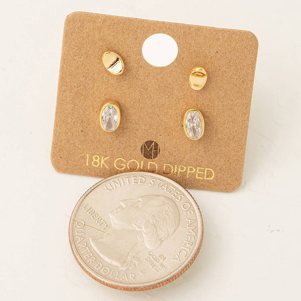 Fame Accessories - Mini Rhinestone Stud Earrings Set