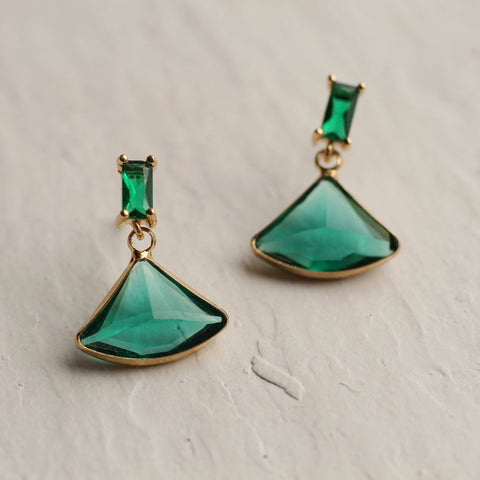 Vintage Jade Baguette Earrings