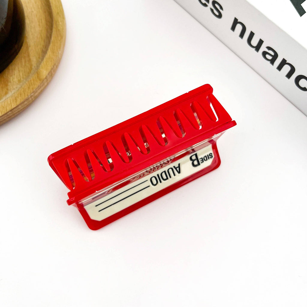 TheDivaSoap - Red Cassette Tape–Inspired Retro Hair Claw Clip