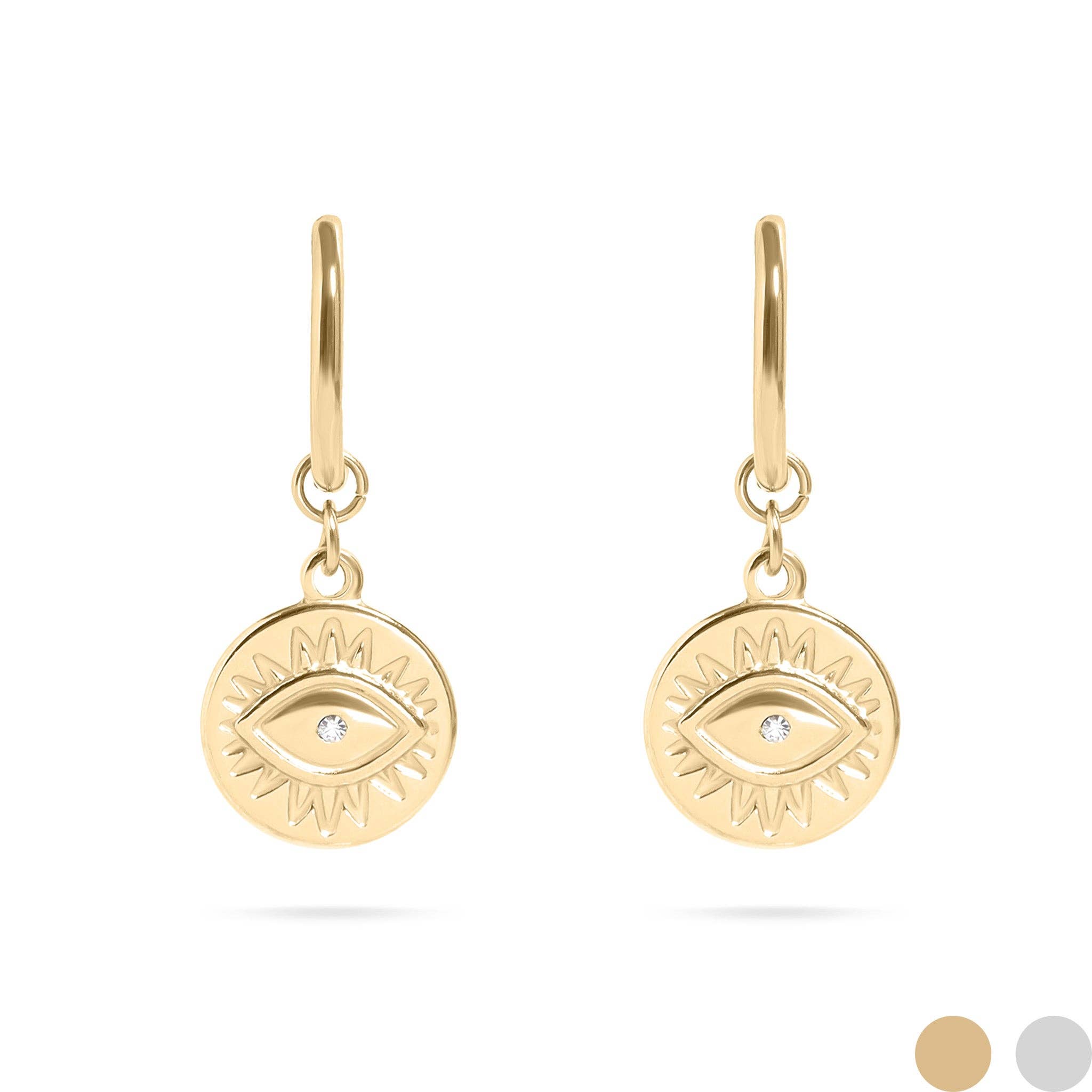 Evil Eye Charm Huggies