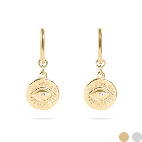 Evil Eye Charm Huggies