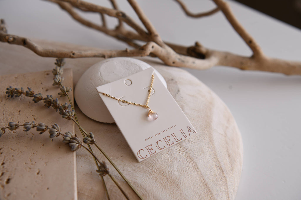 Gemstone Teardrop Pendant Necklace
