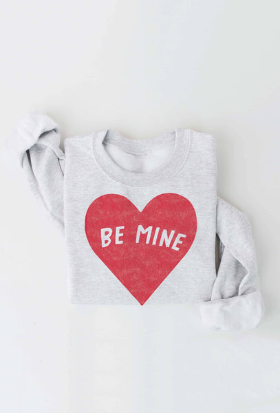 BE MINE Sweatshirt: L / HEATHER DUST