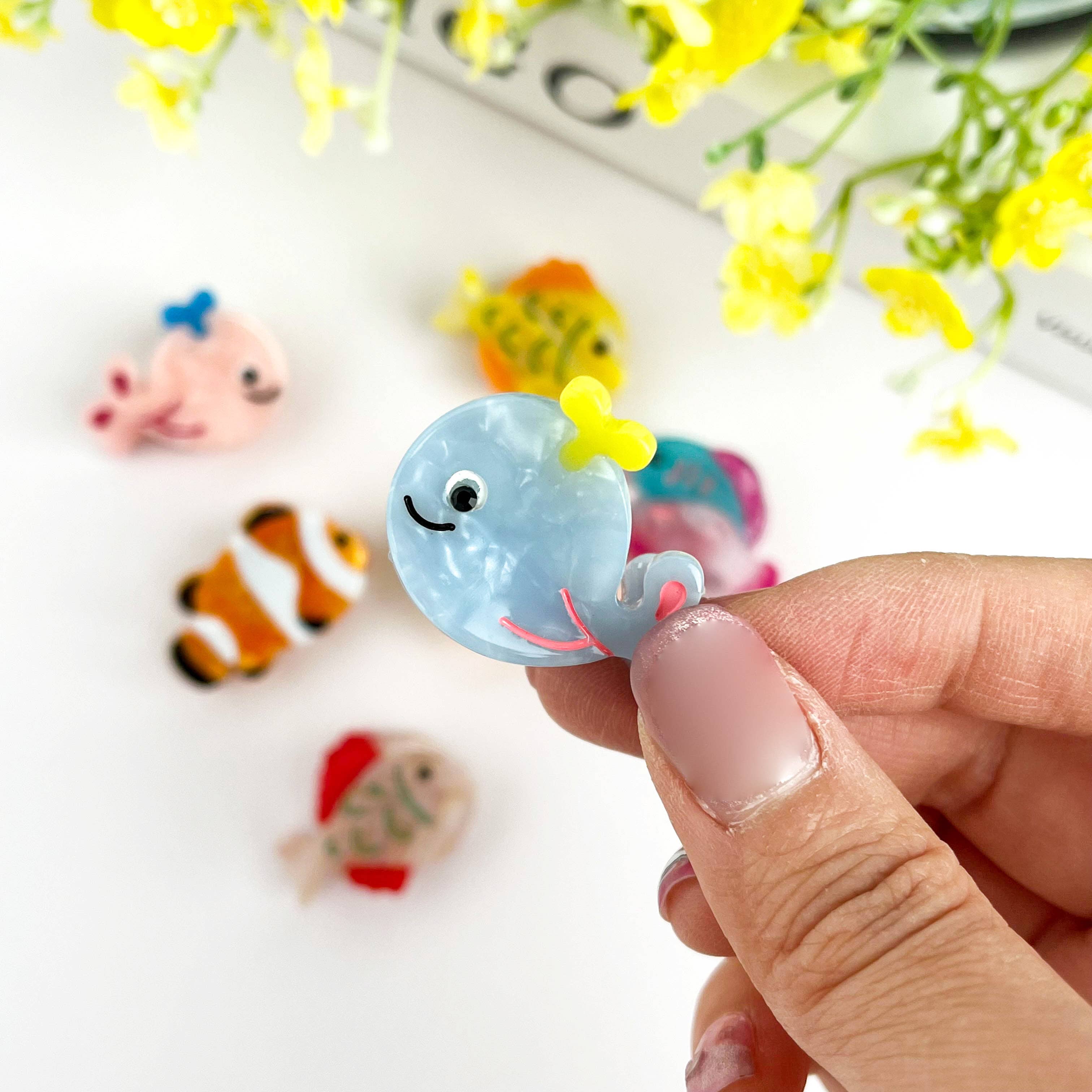 TheDivaSoap - Ocean Fish Mini Claw Clip, Whale Hair Clip