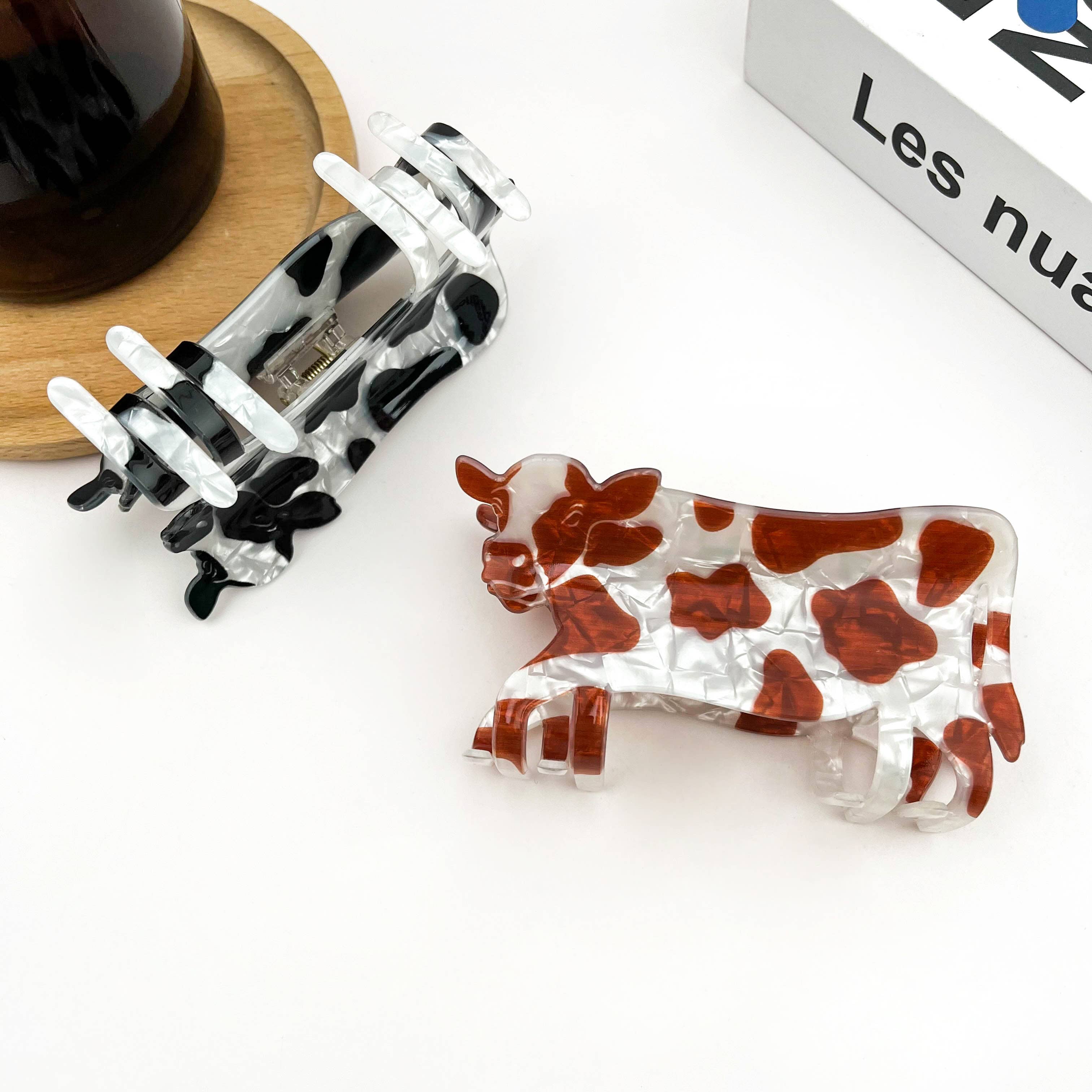 TheDivaSoap - Cow Print Hair Claw Clip, Cute Animal Hair Accessory