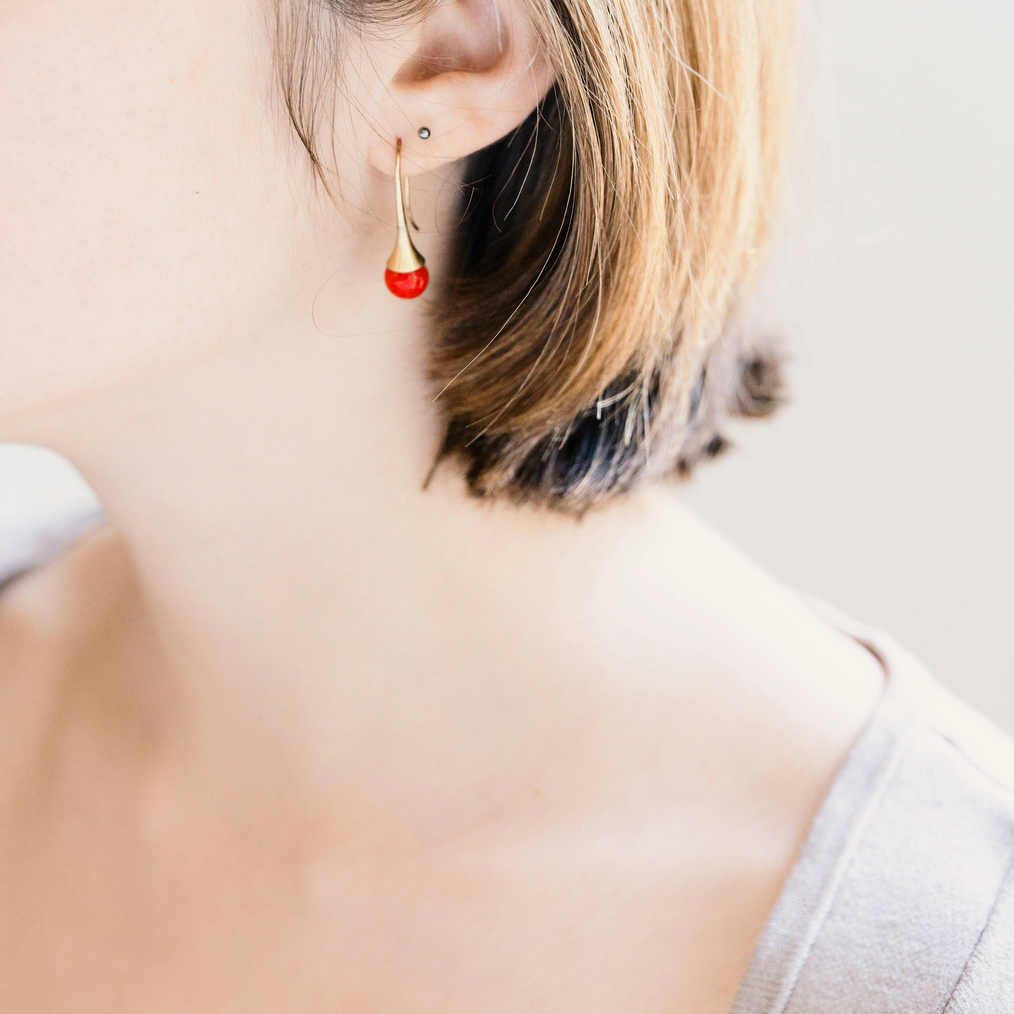 Gemstone Teardrop Earrings
