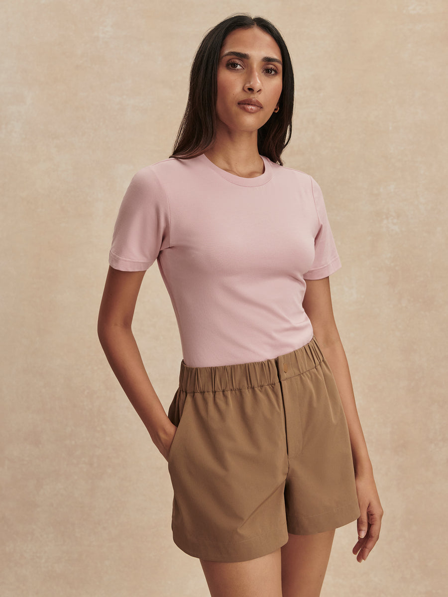 Regina Fitted Tee | Zephyr Mauve